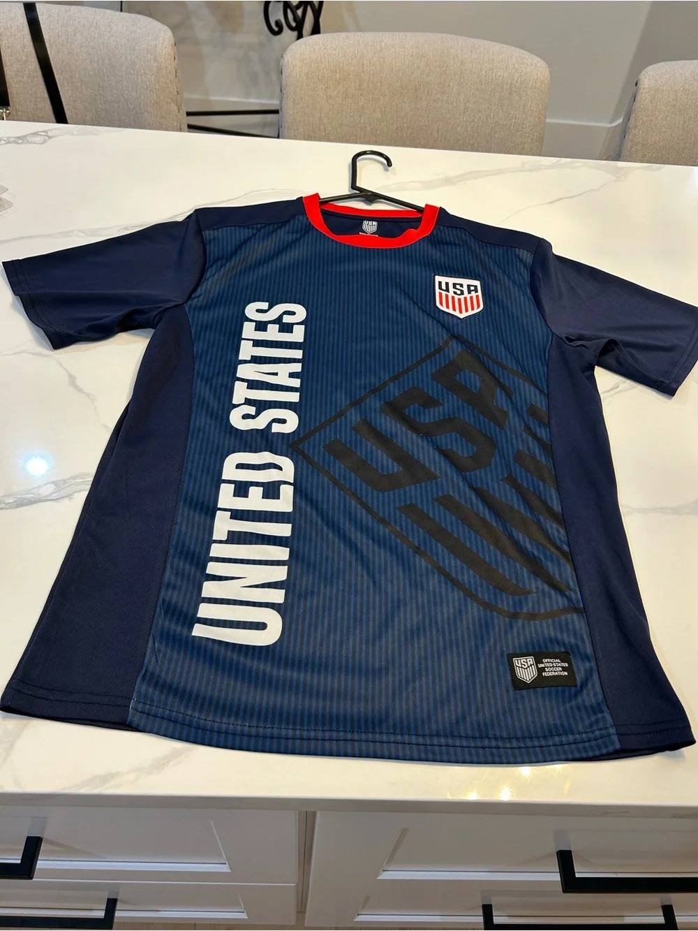 2023 USA Soccer Federation Tee - Navy with Red Trim. Size Medium - Picture 3 of 10
